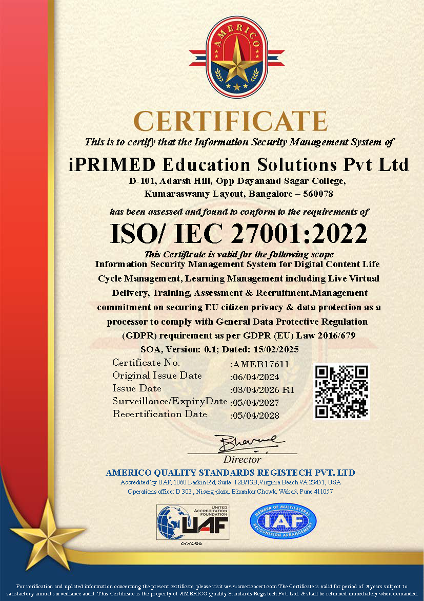 UAF Americo-ISO 27001 -iPRIMED Education Solutions Pvt Ltd (1)